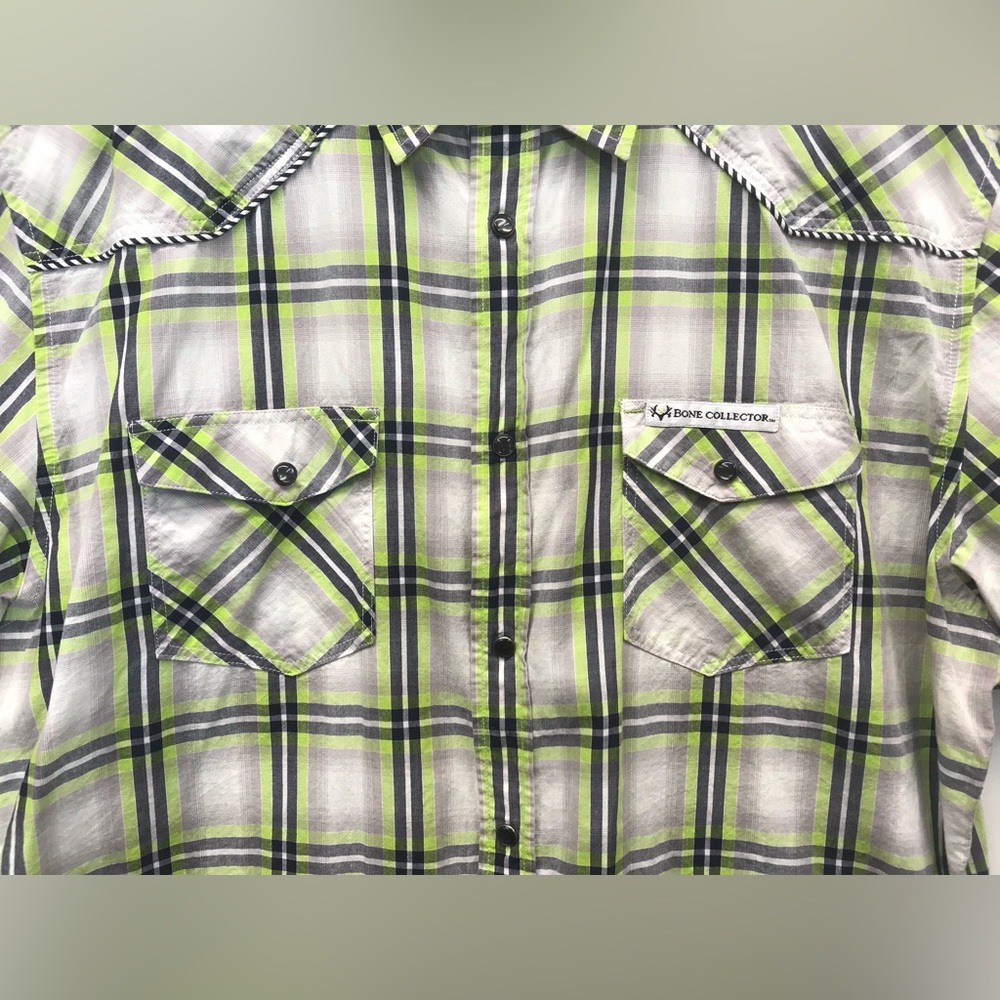 Bone Collector Men Pearl Snap Western Short Sleeve Shirt Size XXL Country - Picture 2 of 7
